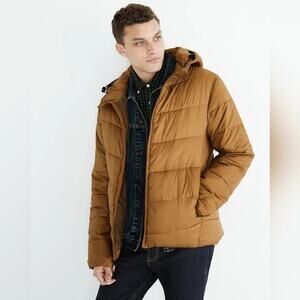 Madewell packable gold puffer jacket size XL